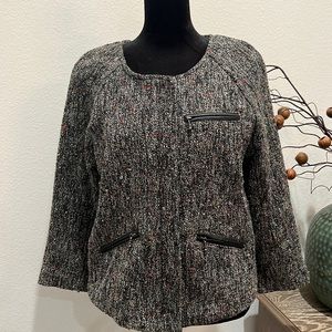 NWT Sanctuary Tweed Salt and Pepper Blazer - Size Large